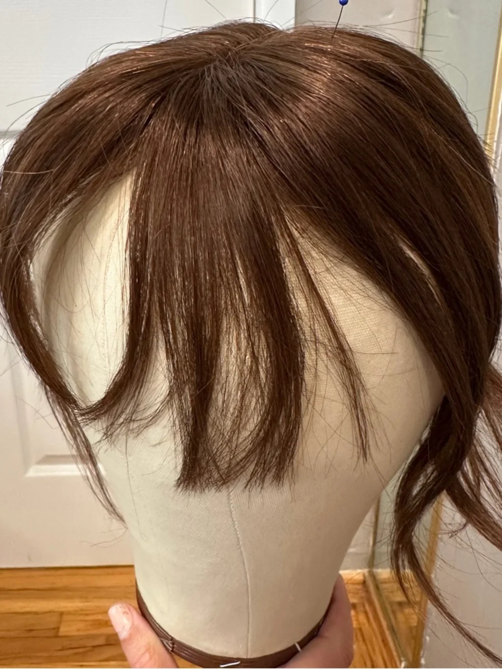 Hair Topper With Bangs 100% Human Hair - Medium Dark‎ Brown (4#) #TB9
